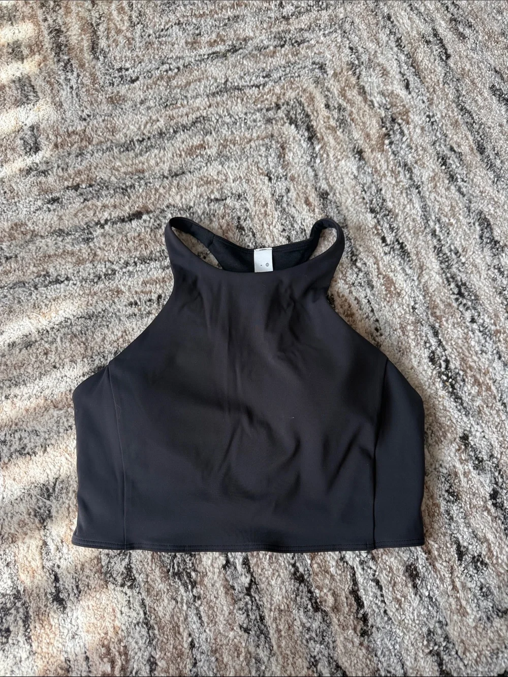 Women’s Lululemon High Neck Black Crop Tank Top